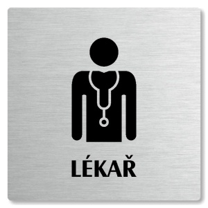 Lékař, 80x80mm, stříbrná, Nevada